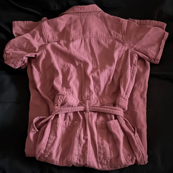 OLD NAVY twill utility jumpsuit collar short sleeve cedarwood women’s small - Picture 6 of 9